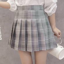 Load image into Gallery viewer, Women Skirt Preppy Style High Waist Chic Stitching Skirts Summer Student Pleated Skirt Women Cute Sweet Girls Dance Skirt