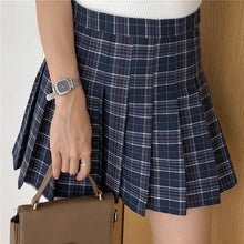 Load image into Gallery viewer, Women Skirt Preppy Style High Waist Chic Stitching Skirts Summer Student Pleated Skirt Women Cute Sweet Girls Dance Skirt