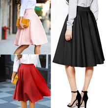Load image into Gallery viewer, New Women Gray Retro High Waist Pleated Belted Maxi Skirt S-XXL Blue Wine Red Black  New Autumn Winter
