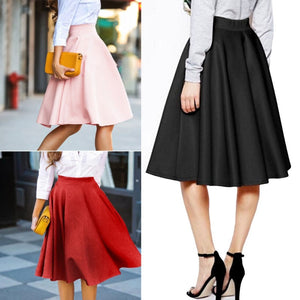 New Women Gray Retro High Waist Pleated Belted Maxi Skirt S-XXL Blue Wine Red Black  New Autumn Winter