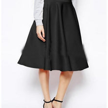 Load image into Gallery viewer, New Women Gray Retro High Waist Pleated Belted Maxi Skirt S-XXL Blue Wine Red Black  New Autumn Winter
