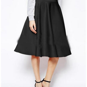 New Women Gray Retro High Waist Pleated Belted Maxi Skirt S-XXL Blue Wine Red Black  New Autumn Winter