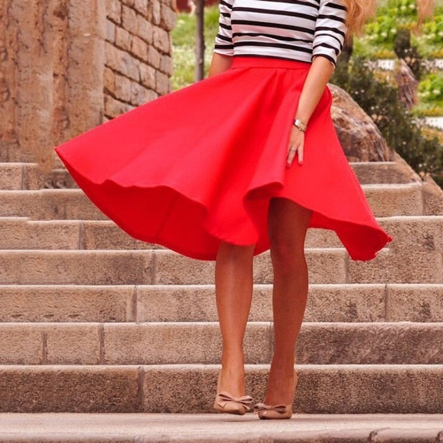 New Women Gray Retro High Waist Pleated Belted Maxi Skirt S-XXL Blue Wine Red Black  New Autumn Winter