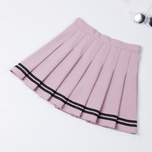Load image into Gallery viewer, Women Skirt Preppy Style High Waist Chic Stitching Skirts Summer Student Pleated Skirt Women Cute Sweet Girls Dance Skirt

