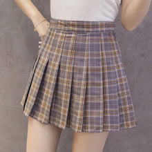 Load image into Gallery viewer, Women Skirt Preppy Style High Waist Chic Stitching Skirts Summer Student Pleated Skirt Women Cute Sweet Girls Dance Skirt
