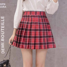 Load image into Gallery viewer, Women Skirt Preppy Style High Waist Chic Stitching Skirts Summer Student Pleated Skirt Women Cute Sweet Girls Dance Skirt
